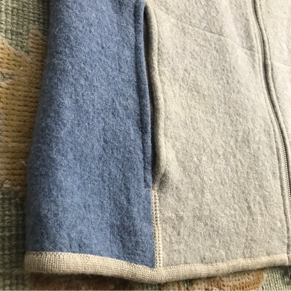 WOOLRICH 100% Wool Stone Gray/Blue Vest Full Zip w/ Pockets Women’s Sz Large EUC - Picture 9 of 13